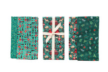 Load image into Gallery viewer, Nutcracker Themed Holiday Napkins Green Background - Set of 4 Mismatched