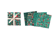 Load image into Gallery viewer, Nutcracker Themed Holiday Napkins Green Background - Set of 4 Mismatched