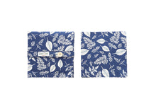 Load image into Gallery viewer, Bright Blue Napkins with Leaves - Set of 4