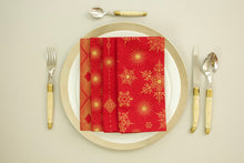 Load image into Gallery viewer, Elegant Holiday Napkins in Red - Set of 4