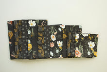 Load image into Gallery viewer, Black Floral Mismatched Napkins - Set of 4