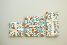 Load image into Gallery viewer, Cream Colored Napkins with Blue and Rust Florals - Set of 4