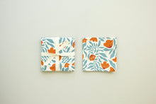 Load image into Gallery viewer, Cream Colored Napkins with Blue and Rust Florals - Set of 4