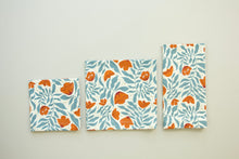 Load image into Gallery viewer, Cream Colored Napkins with Blue and Rust Florals - Set of 4