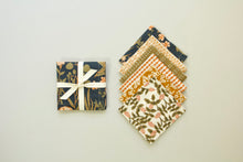 Load image into Gallery viewer, Navy, warm terracotta and golds - Set of 6
