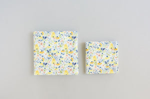 Bee Themed Yellow and Blue  Mismatched Napkins - Set of 6 - Everyday - Cocktail
