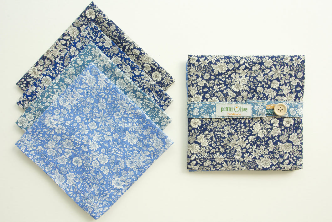 Liberty - Emily Belle Florals - Set of 4 - Blues