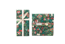 Load image into Gallery viewer, Elegant Green Mismatched Napkins with Metallic Gold Accents- Set of 4
