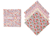 Load image into Gallery viewer, Liberty - Tan, Lavender and Red Floral Mismatched Napkins - Set of 4
