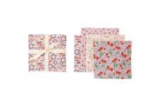 Load image into Gallery viewer, Liberty - Tan, Lavender and Red Floral Mismatched Napkins - Set of 4
