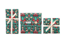 Load image into Gallery viewer, Nutcracker Themed Holiday Napkins Green Background - Set of 4 Mismatched
