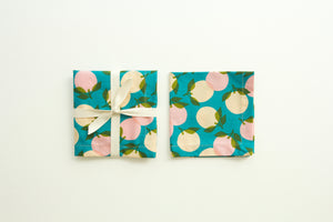 Citrus Napkins on Teal Background - Set of 4