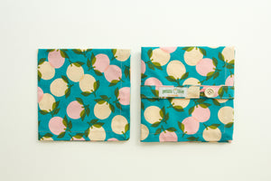 Citrus Napkins on Teal Background - Set of 4
