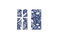 Load image into Gallery viewer, Bright Blue Napkins with Leaves - Set of 4
