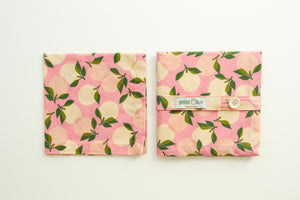 Citrus Napkins on Pink Background - Set of 4