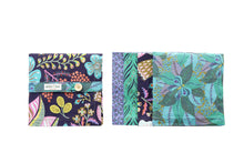 Load image into Gallery viewer, Fun Print set of 4 Mismatched Napkins - Purples, Greens and Teals
