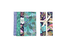 Load image into Gallery viewer, Fun Print set of 4 Mismatched Napkins - Purples, Greens and Teals
