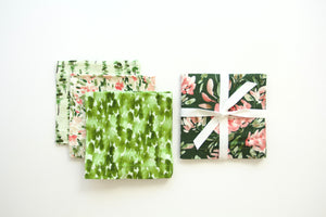 Spring Greens and Pinks - Set of 4