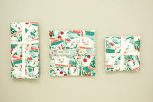 Load image into Gallery viewer, Ski Holiday Napkins- Red and Teals - Set of 6
