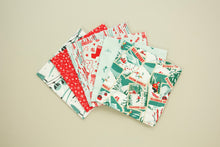 Load image into Gallery viewer, Ski Holiday Napkins- Red and Teals - Set of 6
