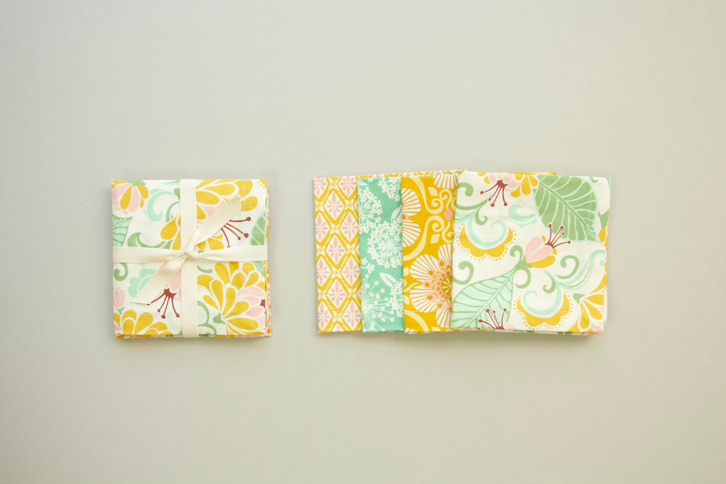 Bright Yellow, Green and Pinks  - Set of 4