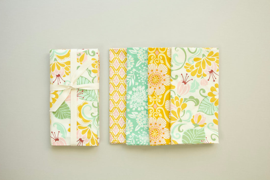 Bright Yellow, Green and Pinks  - Set of 4