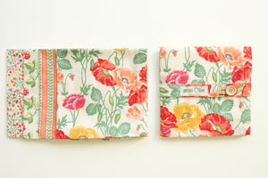 Bright Poppy and Floral Themed Napkins- Set of 4