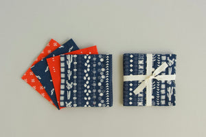 Red and Blue Mismatched Napkins - Set of 4 - Everyday - Cocktail