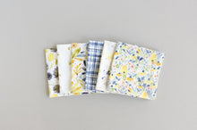 Load image into Gallery viewer, Bee Themed Yellow and Blue  Mismatched Napkins - Set of 6 - Everyday - Cocktail

